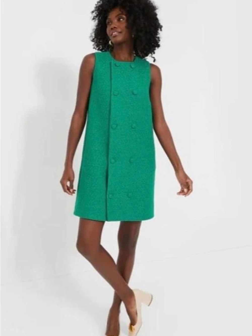 Pomander Place Emerald Green Sleeveless Shift Dress